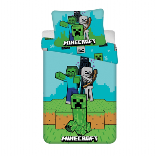 Povlečení bavlna Minecraft Mobs Here - 140x200, 70x90 cm