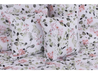 Povlak bavlna prošitý s krajkou bavlna EUKALYPTUS - 40x40 cm