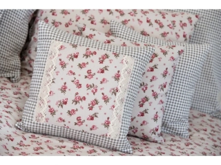 Bavlněný povlak prošitý s krajkou Růžička MANON/pepito