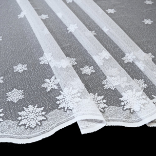 Vánoční metrážová záclona žakár VLOČKY