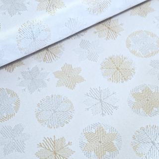 Vánoční teflonová látka SNĚHOVÉ VLOČKY