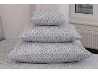 Flanelový povlak FINE SRDCE šedá 50x70 cm