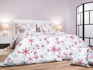 Flanelové povlečení VLOČKY šedé 200x200, 2ks 70x90 cm