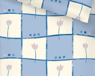 Metráž bavlna TULIPÁN světle modrý