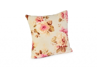 Povlak mikroflanel KVĚTY RŮŽOVÉ - 40 x 40 cm