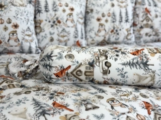 Vánoční bavlněný povlak váleček BOHO 50x15 cm