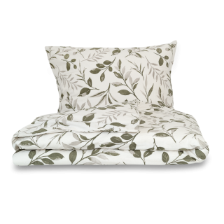 Flanelové povlečení VĚTVIČKA zelená 140x200, 70x90 cm