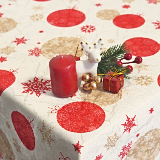 Vánoční teflonový ubrus BAŇKY