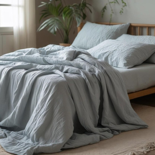 Mušelínové povlečení SVĚTLE ŠEDÉ - 140/200 + 70/90