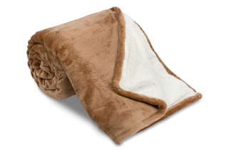 Deka mikroflanel hladká UNI ČOKOLÁDOVÁ / OVEČKA - 150/200 cm