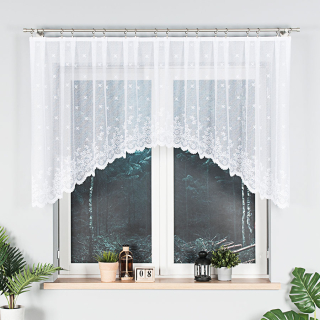 Oblouková žakárová kusová záclona KAROLÍNA