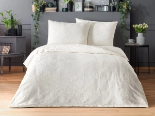 Luxusní žakárové povlečení LISTY smetanové