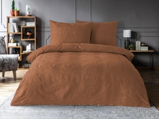 Luxusní žakárové povlečení LISTY hnědé