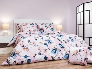 Povlečení krep Bloom elegance pudrová