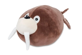 Polštářek, plyšák mikrospandex MROŽ hnědý 55cm