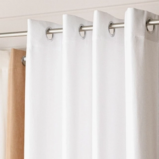 Kusový závěs s kroužky MILAS bílý - 250x140cm