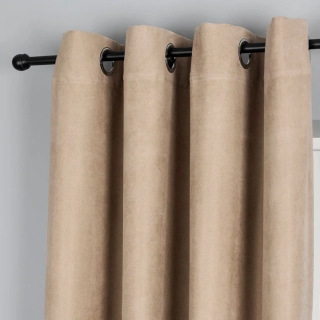 Kusový závěs s kroužky MILAS béžový - 250x140cm