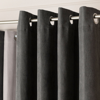 Kusový závěs s kroužky MILAS tm. šedý - 250x140cm
