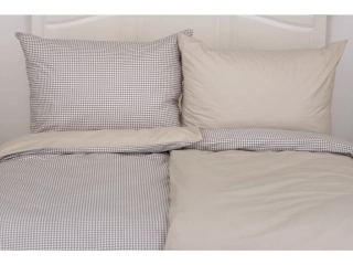 Bavlněné povlečení PEPITO KOSTIČKA / UNI BÉŽOVÁ