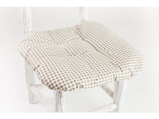 Prošívaný podsedák na židli 40/40 cm PEPITO kostička béžová