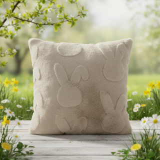 Povlak mikroplyš 3D KRÁLÍK 40x40 cm béžový