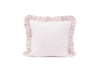 Bavlněný povlak kanýr KYTIČKA pudrová / béžový proužek 40x40 cm