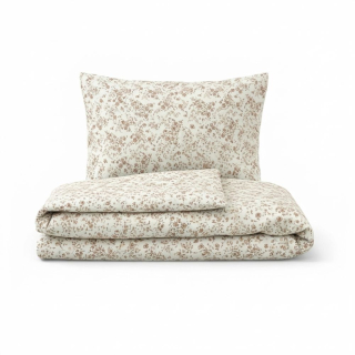 Bavlněné povlečení KVÍTÍ BÉŽOVÉ