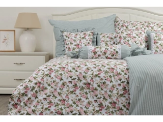 Bavlněné povlečení RUSTIKÁL / olivový proužek