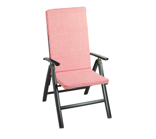 Polstr na zahradní židli BERTA Kostička červená 47×115 cm