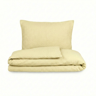 Jednobarevné povlečení krep smetanové 140x200, 70x90 cm