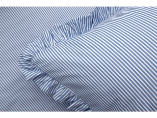 Bavlněné povlečení MODRÝ DROBNÝ PROUŽEK s kanýrem 140×200 + 70×90 cm