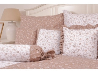 Oboustranné dekorativní bavlněné povlaky STICKEREI béžové