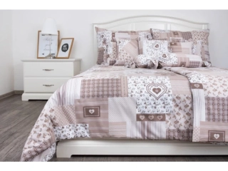 Krepové povlečení BÉŽOVÝ PATCHWORK