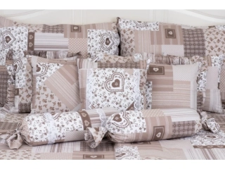 Dekorativní krepové povlaky BÉŽOVÝ PATCHWORK