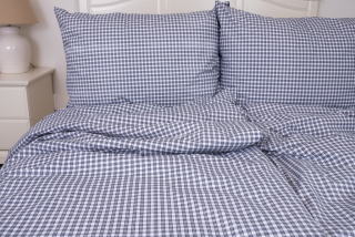 Bavlněné povlečení Kostička modrá NEGATIV - 140/220 + 70/90