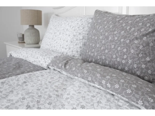 Flanelové povlečení Stickerei grey