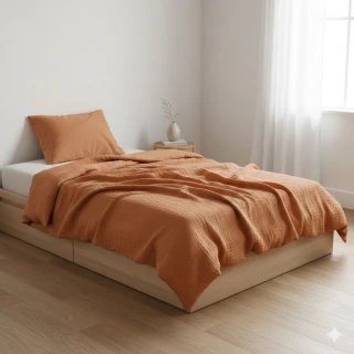 Mušelínové povlečení KARAMEL - 140/200 + 70/90
