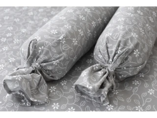 Flanelový povlak váleček Stickerei šedé - 50x15 cm