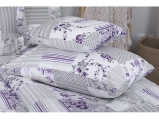 Flanelový povlak Patchwork šedolila
