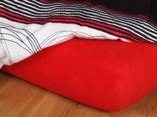 Prostěradla jersey červená - 90/200/20