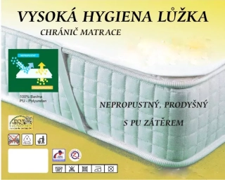 Matracový chránič s PU nepropustný, prodyšný - 60/120