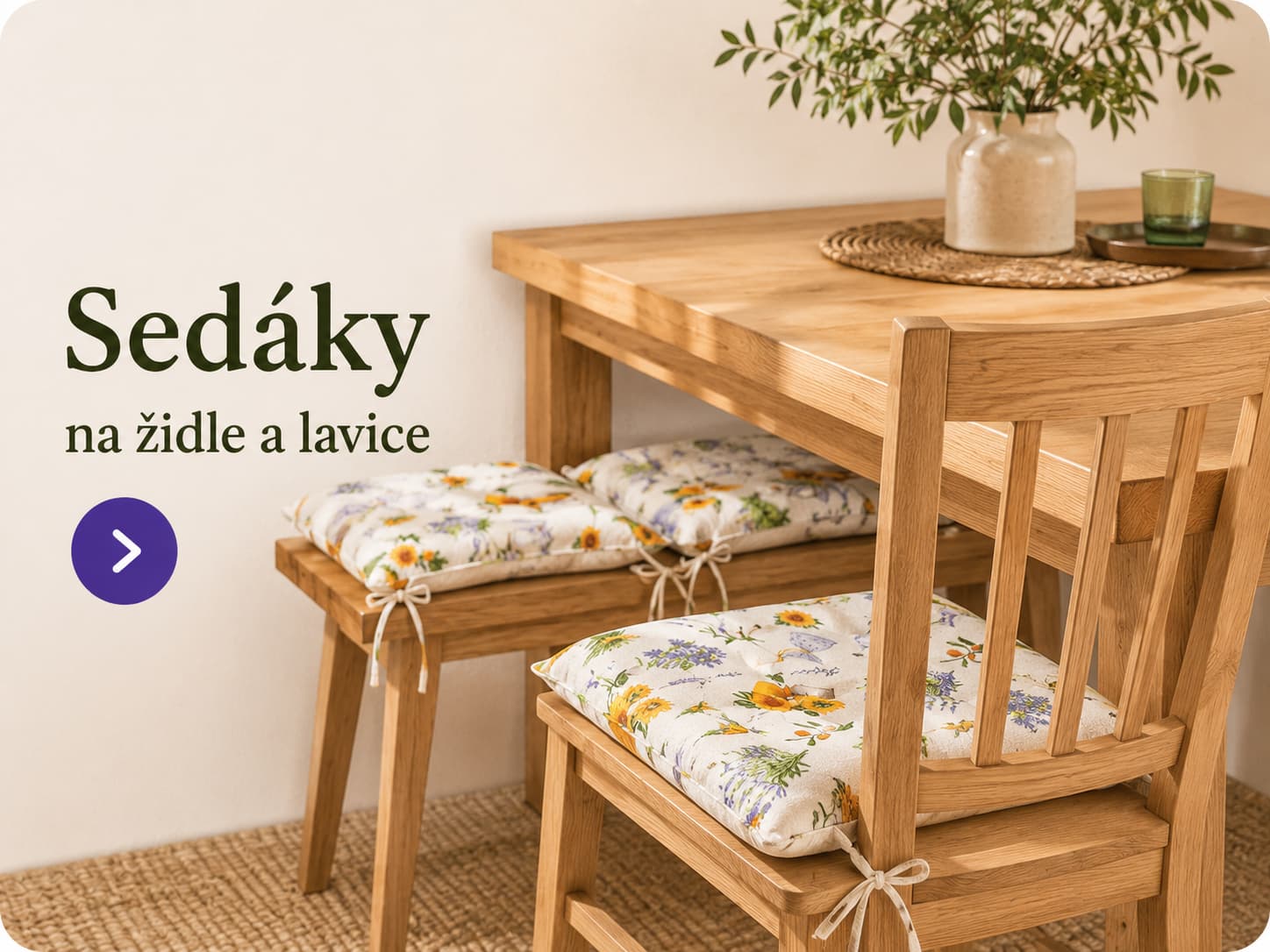 Sedáky na židle a lavice