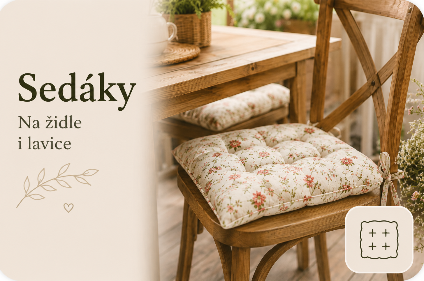 Sedáky na židle a lavice